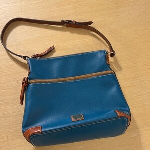 Dooney & Burke Pebble Grain Teal Blue Leather Shoulder Bag